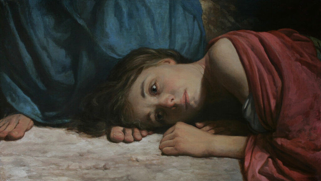 artwork of the woman caught in adultery laying on the ground in despair, gender and sexuality